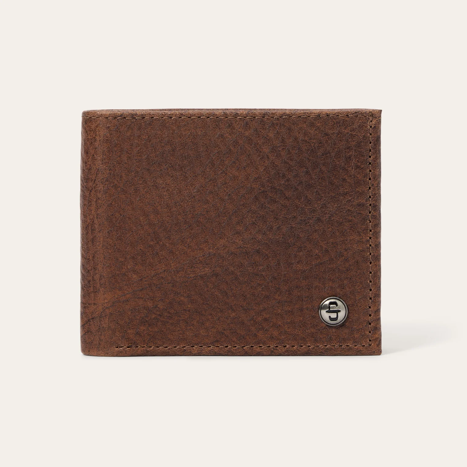 Bison Leather Stetson Rivet Bi-Fold Wallet