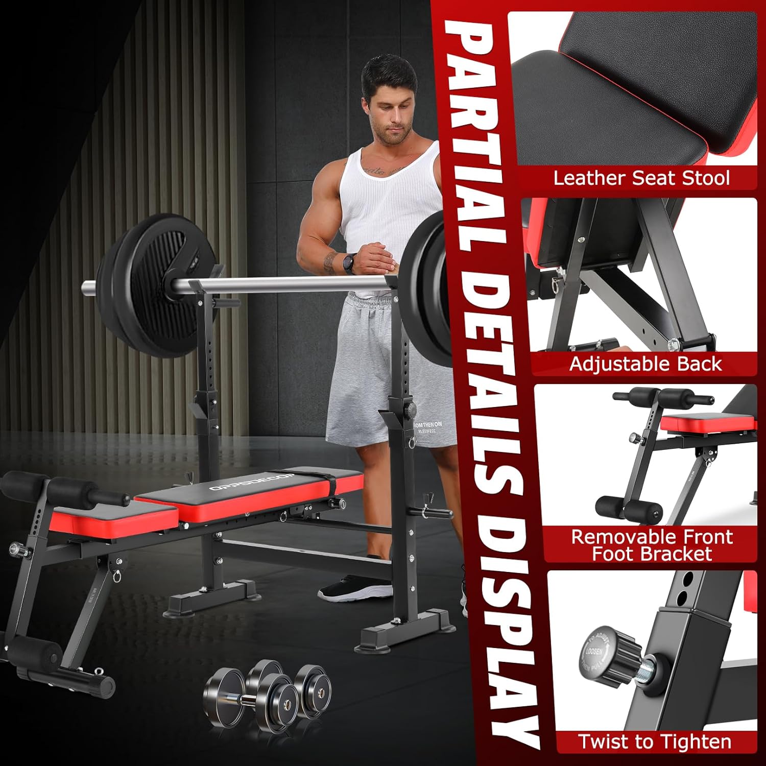 OPPSDECOR Adjustable Weight Bench