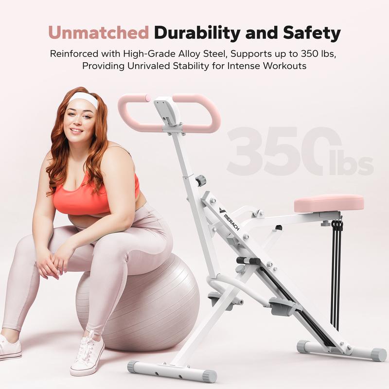 MERACH Squat Machine Glutes Workout Adjustable Resistance Foldable Exercise Equipment Leg Exercise Machine with 350lbs Weight Capacity for Women, Rowing Machine, dealsforyoudays