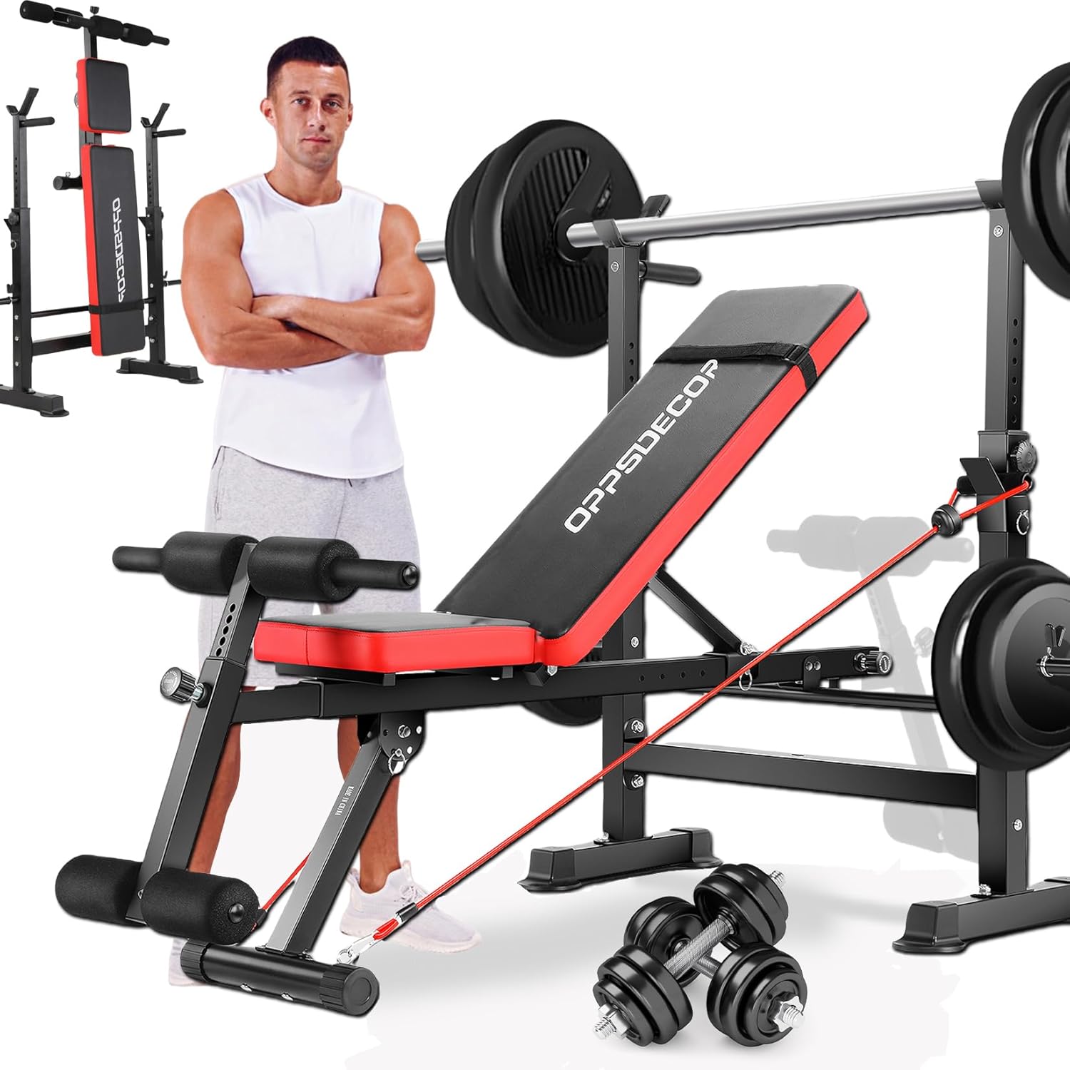 OPPSDECOR Adjustable Weight Bench