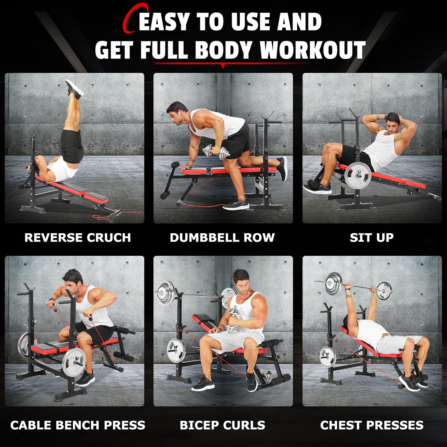 OPPSDECOR Adjustable Weight Bench