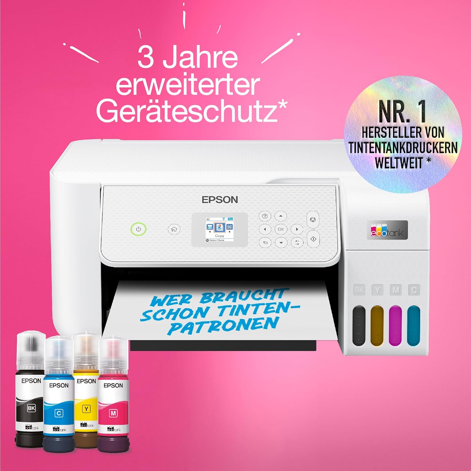 Epson EcoTank ET-2870: An A4 All-in-One Wi-Fi printer that comes with enough ink for up to 3 years.
