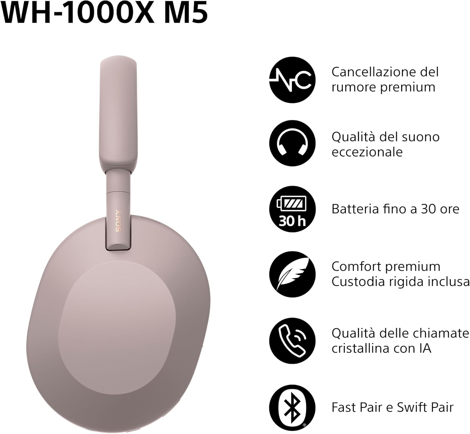 Sony WH-1000XM5 Premium Wireless Noise-Canceling Headphones | 30-Hour Battery | Multi-Point Connectivity | Fast Charging | Voice Assistant Compatible