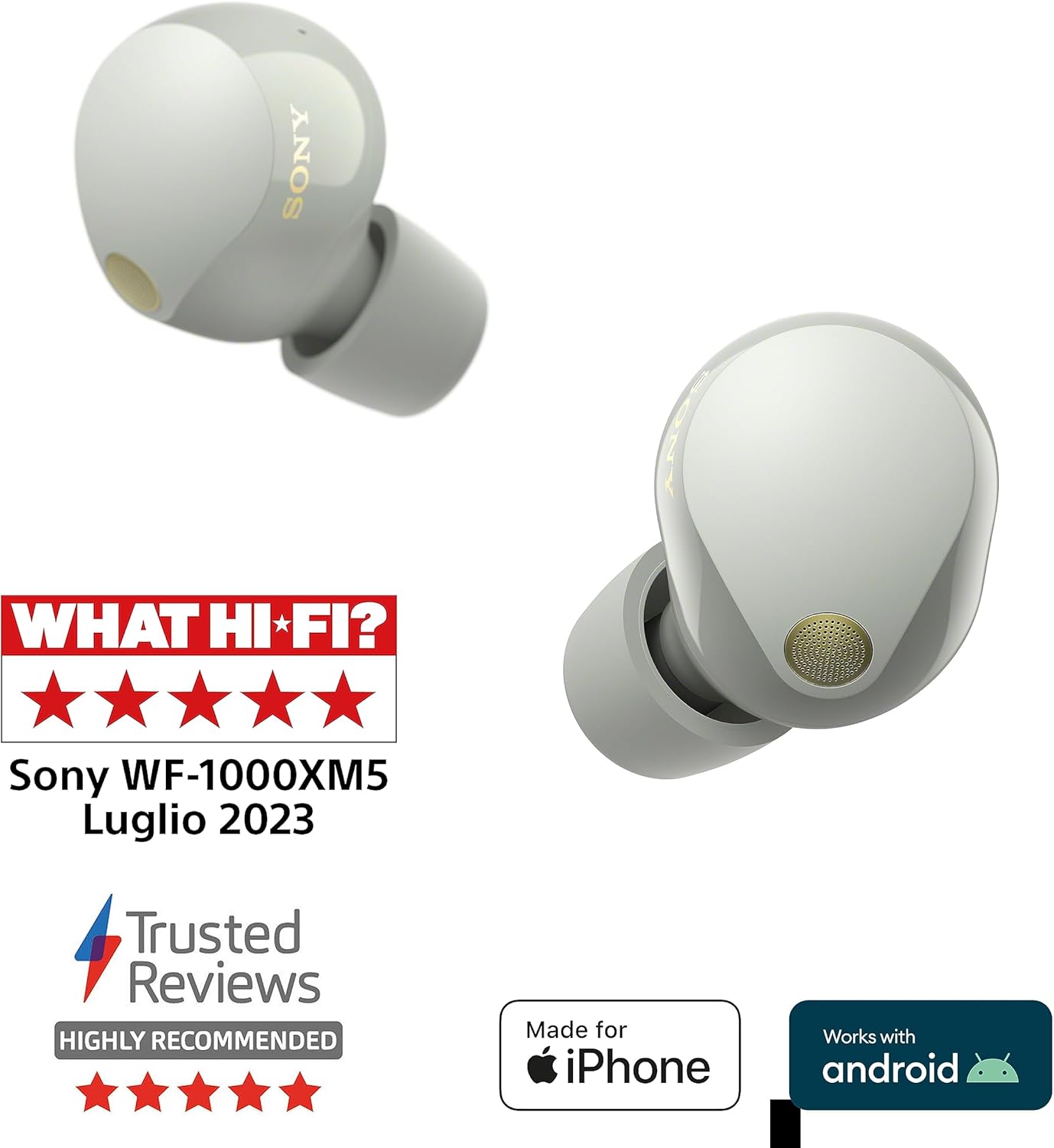Sony WF-1000XM5 Noise Cancelling Earbuds - Industry-Leading Sound, 24H Battery & Fast Charge, Compact Design, Black