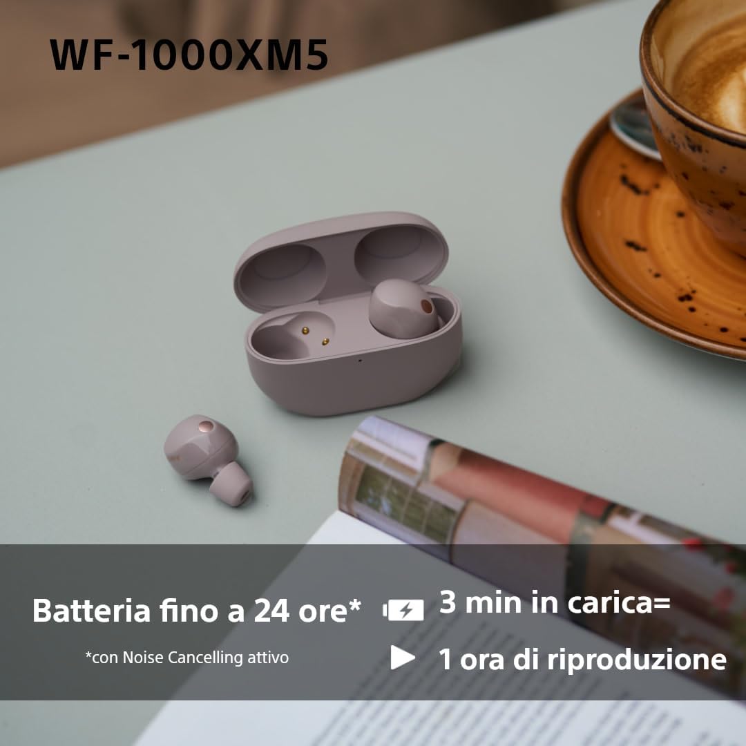 Sony WF-1000XM5 Noise Cancelling Earbuds - Industry-Leading Sound, 24H Battery & Fast Charge, Compact Design, Black