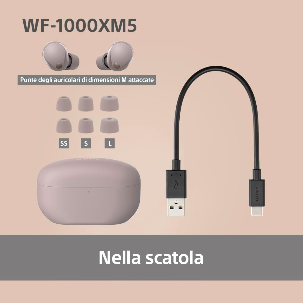 Sony WF-1000XM5 Noise Cancelling Earbuds - Industry-Leading Sound, 24H Battery & Fast Charge, Compact Design, Black