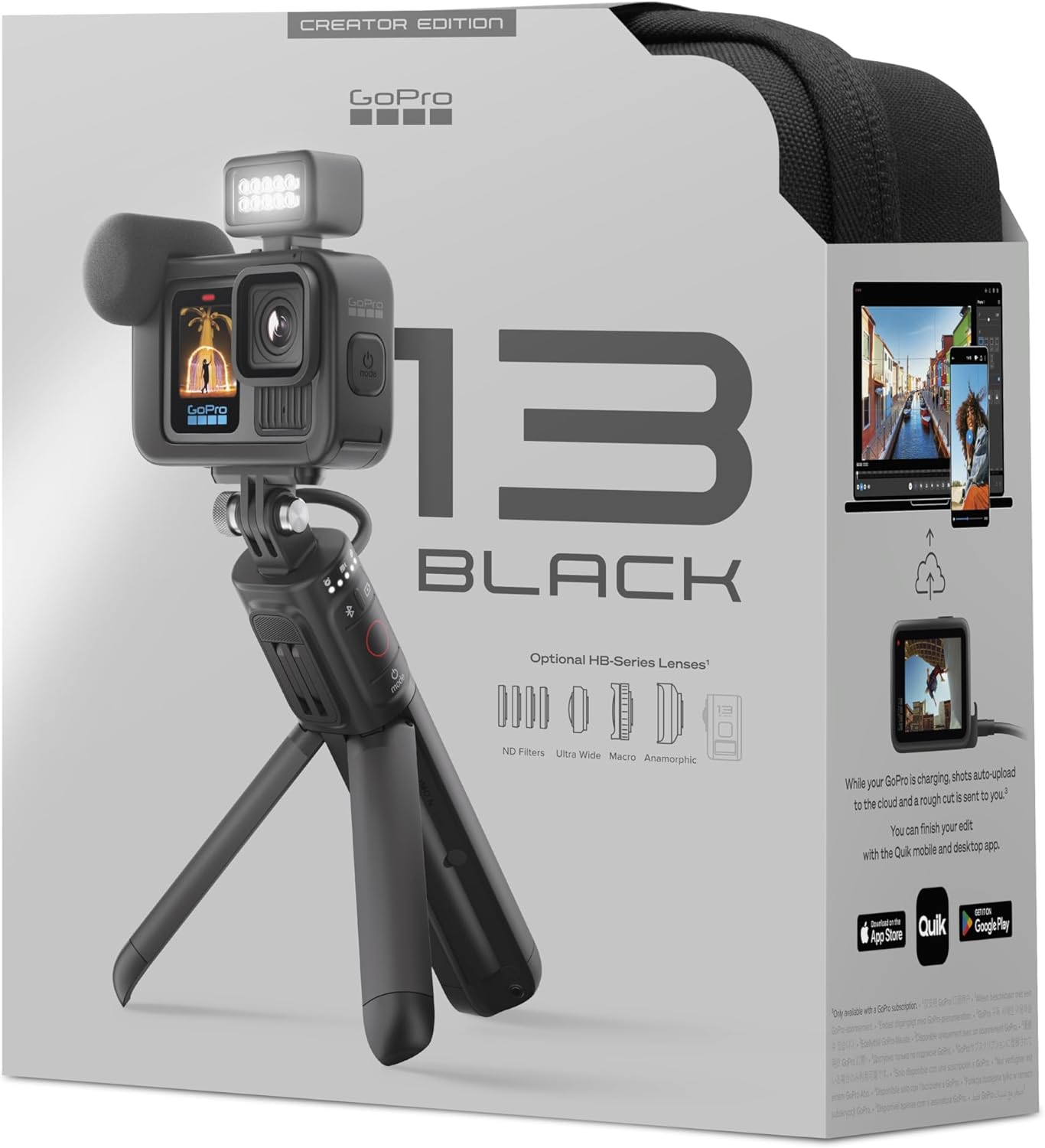 GoPro HERO13 Black - Waterproof Action Camera with 5.3K60 Video, 27MP Photo + Compatability with HB-Series Lenses