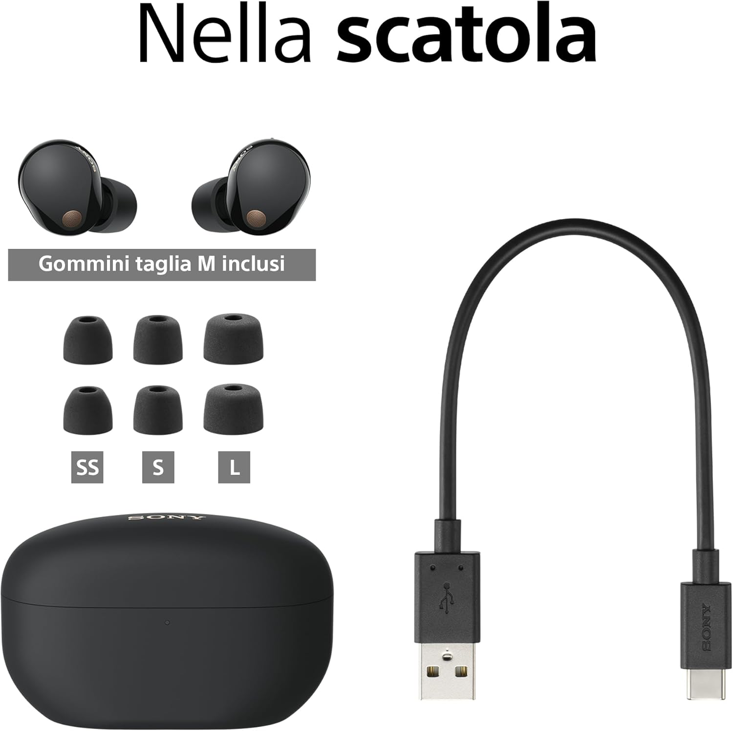 Sony WF-1000XM5 Noise Cancelling Earbuds - Industry-Leading Sound, 24H Battery & Fast Charge, Compact Design, Black