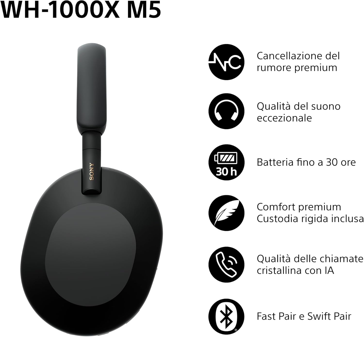 Sony WH-1000XM5 Premium Wireless Noise-Canceling Headphones | 30-Hour Battery | Multi-Point Connectivity | Fast Charging | Voice Assistant Compatible