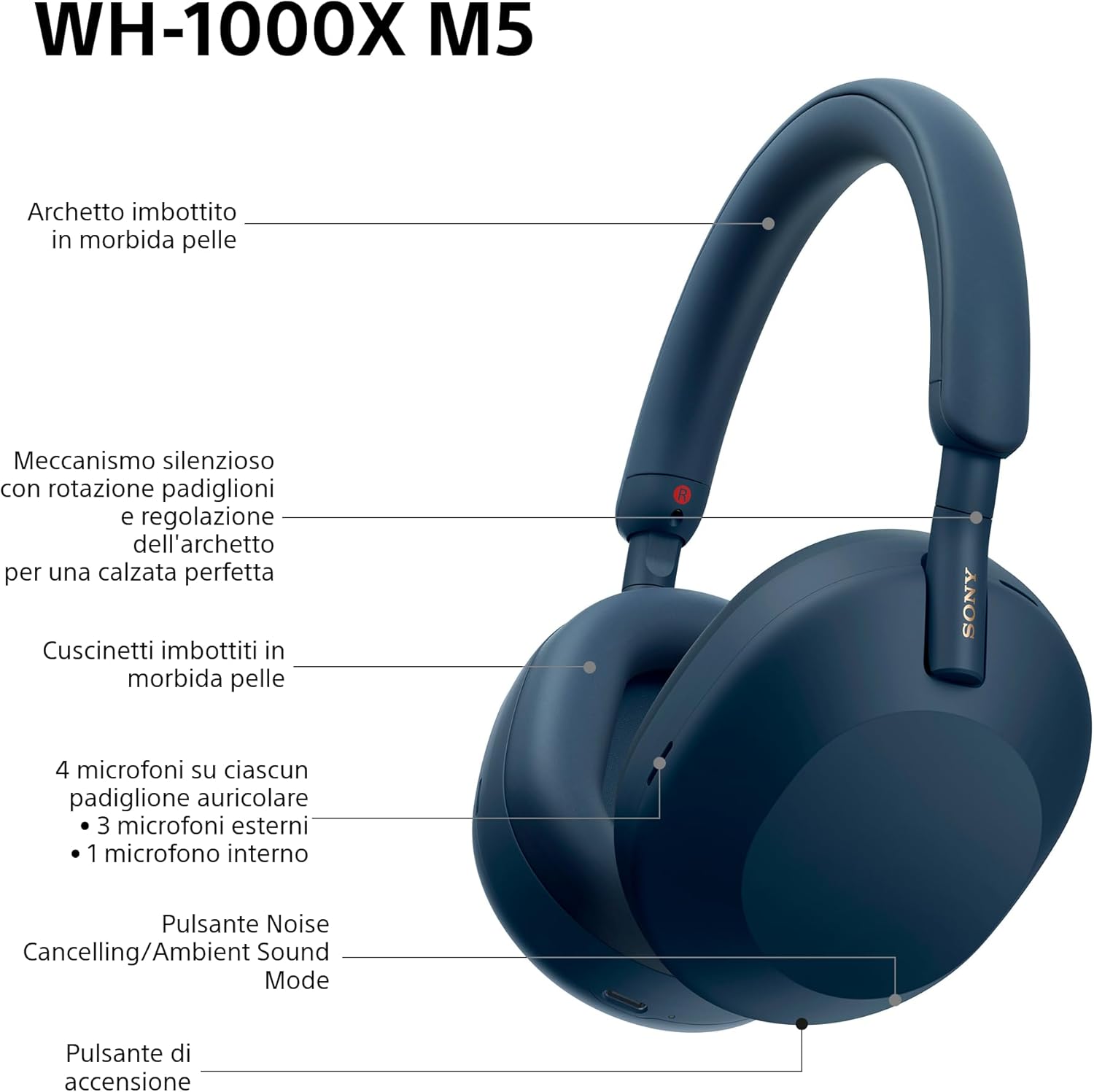 Sony WH-1000XM5 Premium Wireless Noise-Canceling Headphones | 30-Hour Battery | Multi-Point Connectivity | Fast Charging | Voice Assistant Compatible