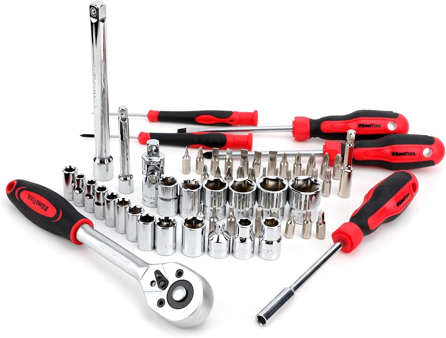 KINGTOOL Home Tool Set Kit - 286 PCS Home Auto Repair Tool Kit with Rolling Tool Box