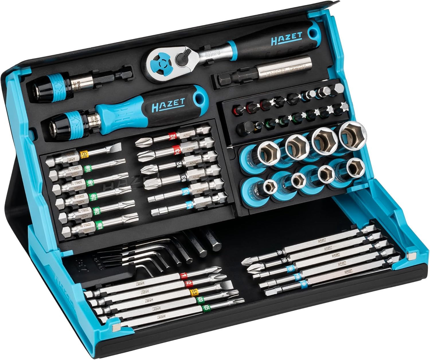 HAZET 2200SC-32 SmartCase Bit Set | 59-Piece Compact & Portable Foldable Set
