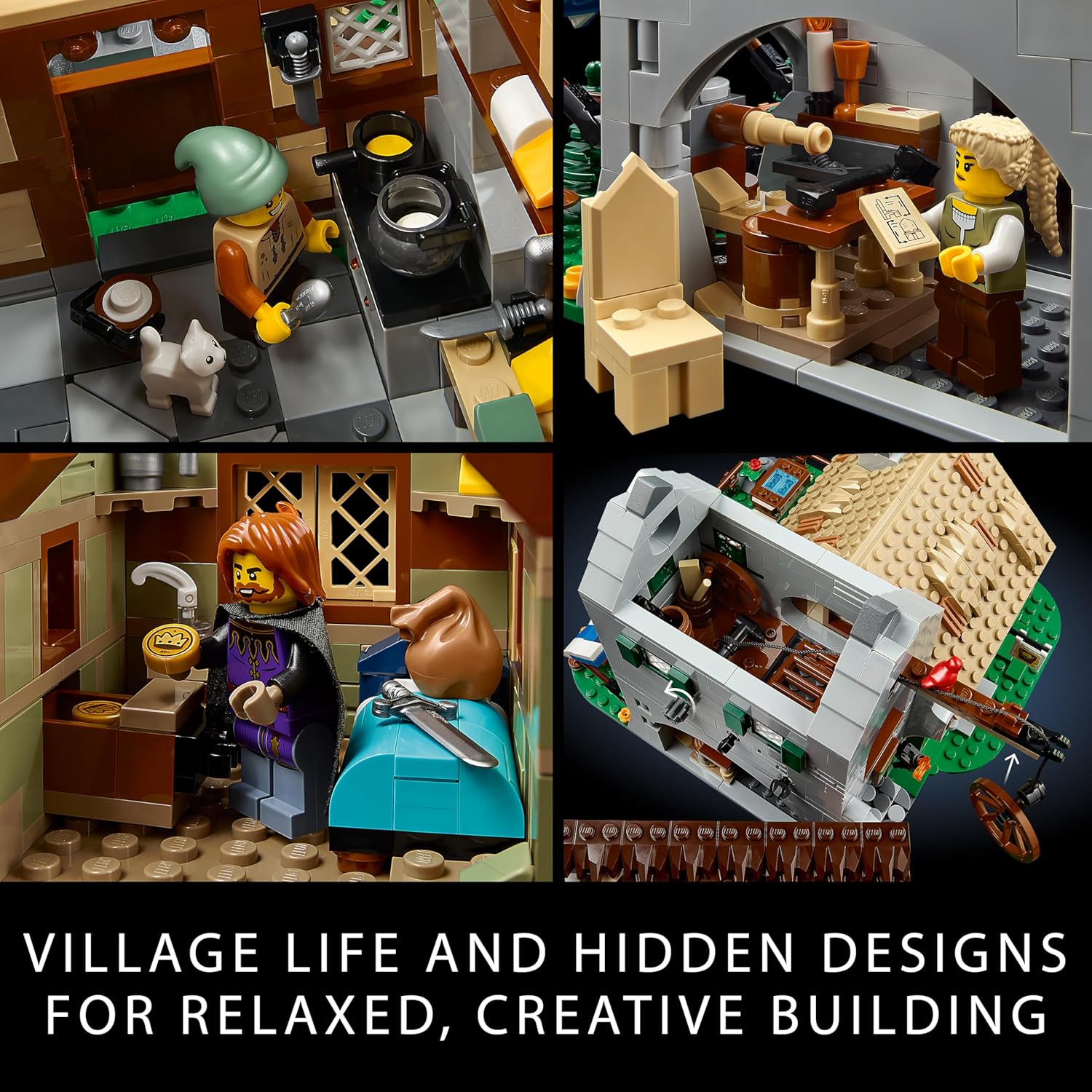 LEGO  Medieval Town Square: A Reimagined Classic Castle Set with Minifigures
