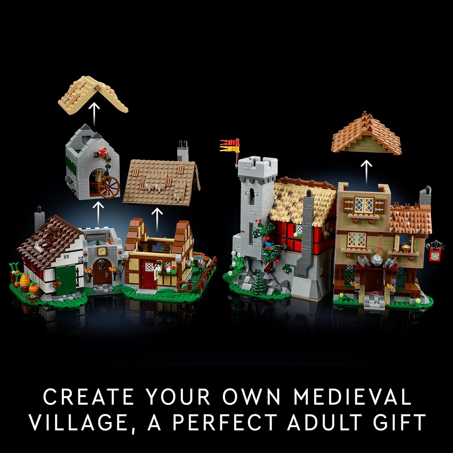LEGO  Medieval Town Square: A Reimagined Classic Castle Set with Minifigures