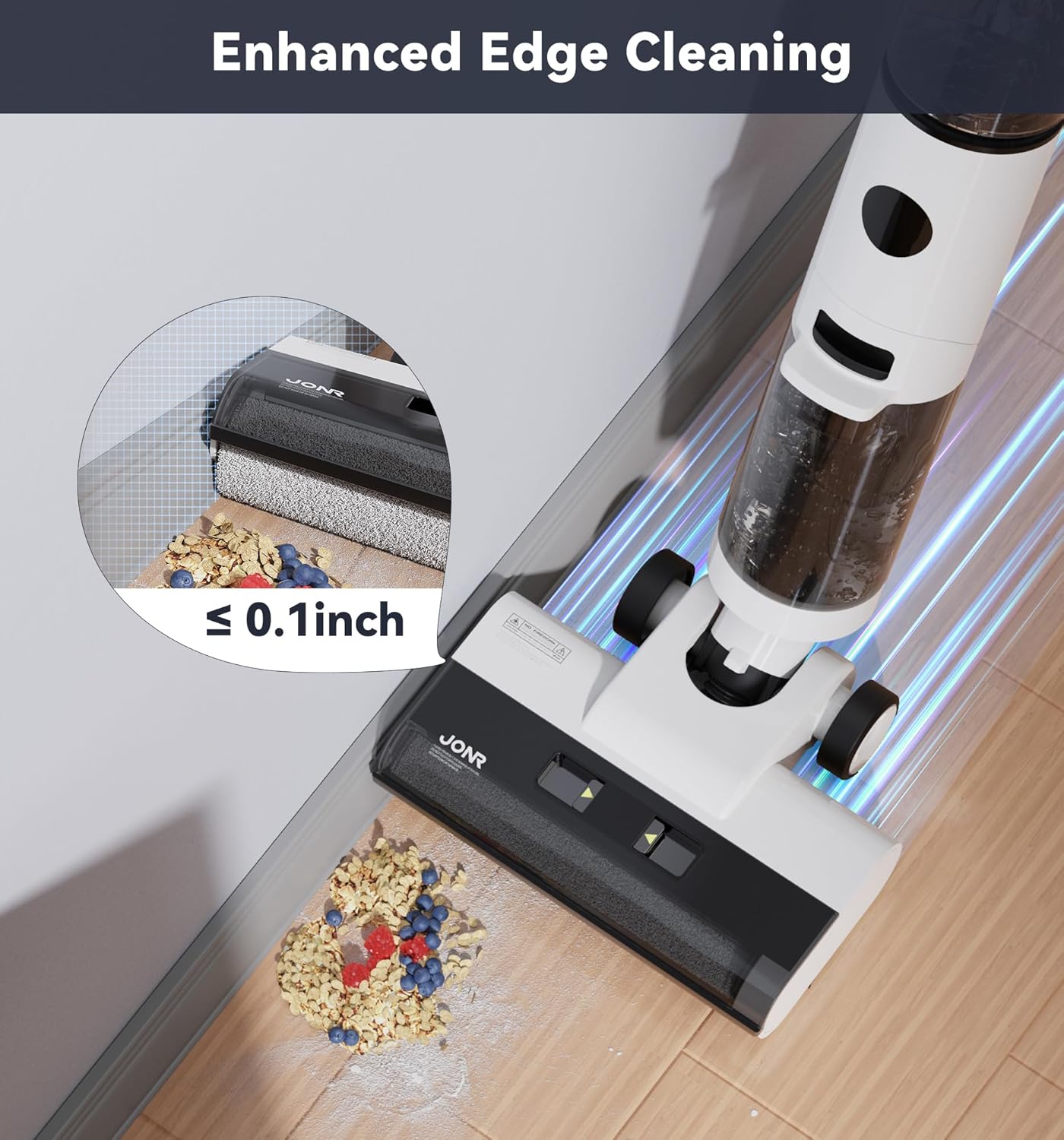 JONR ED12 Cordless Wet Dry Vacuum: Self-Cleaning 2-in-1 Vacuum and Mop for Hard Floors.