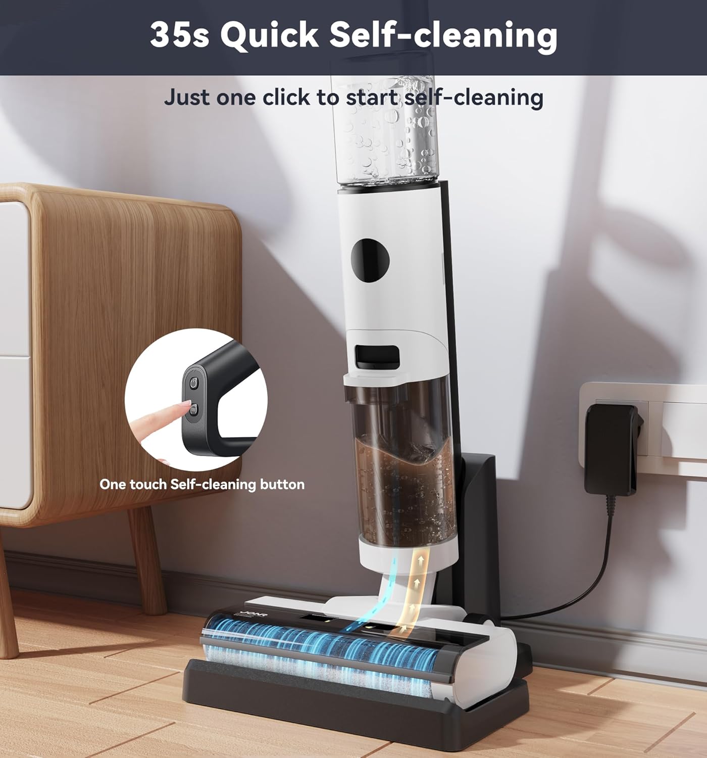 JONR ED12 Cordless Wet Dry Vacuum: Self-Cleaning 2-in-1 Vacuum and Mop for Hard Floors.