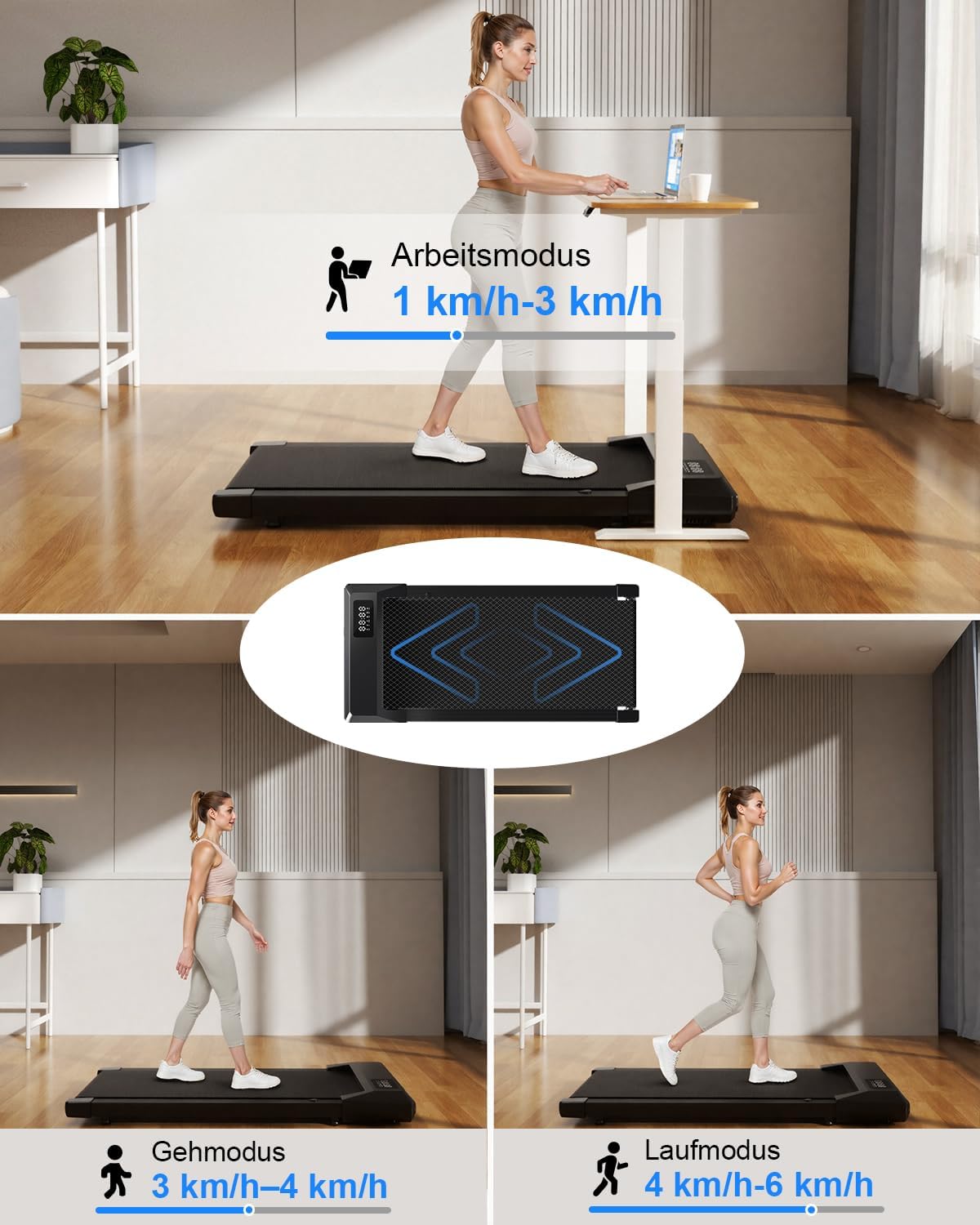 Walking Pad Desk Treadmill with App Control, Training Courses & Multi-Runner Races