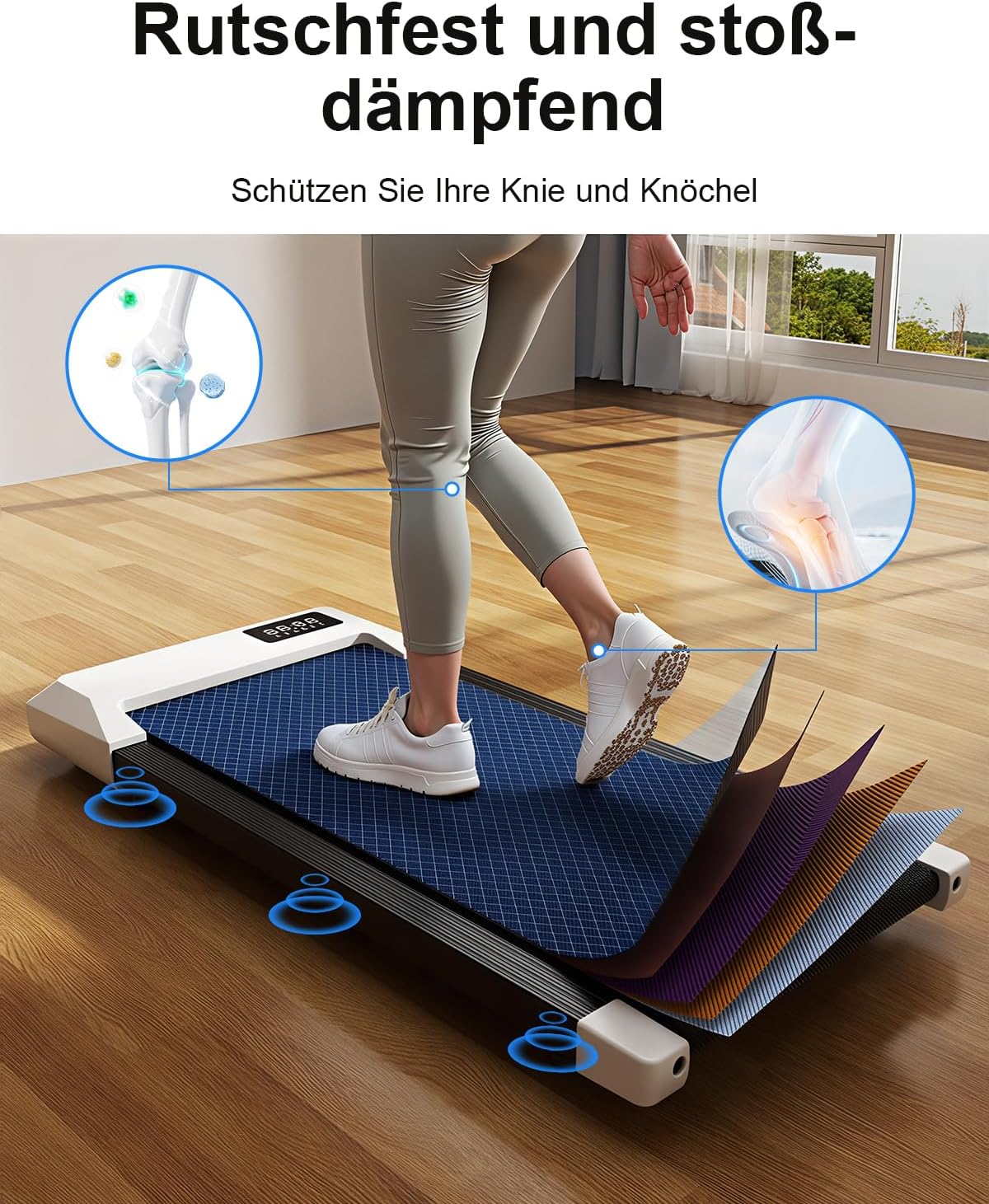 Walking Pad Desk Treadmill with App Control, Training Courses & Multi-Runner Races