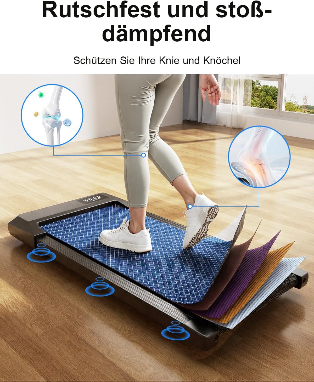 Walking Pad Desk Treadmill with App Control, Training Courses & Multi-Runner Races