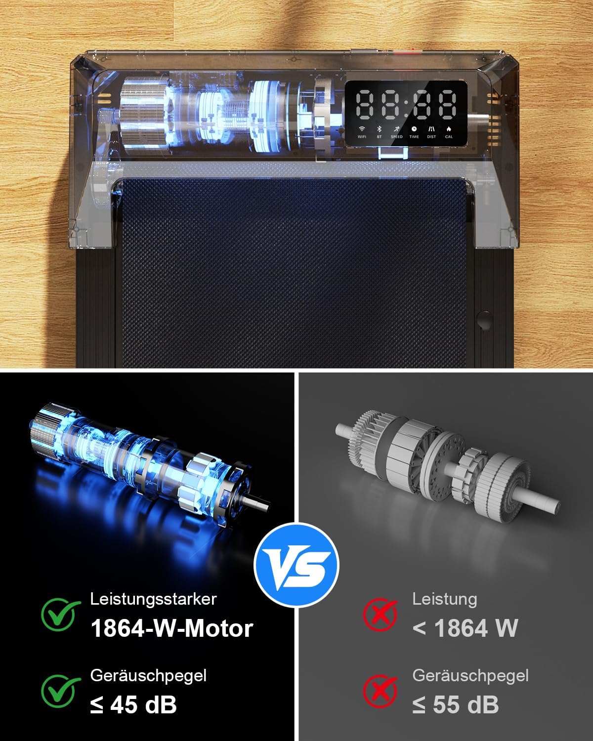 Walking Pad Desk Treadmill with App Control, Training Courses & Multi-Runner Races