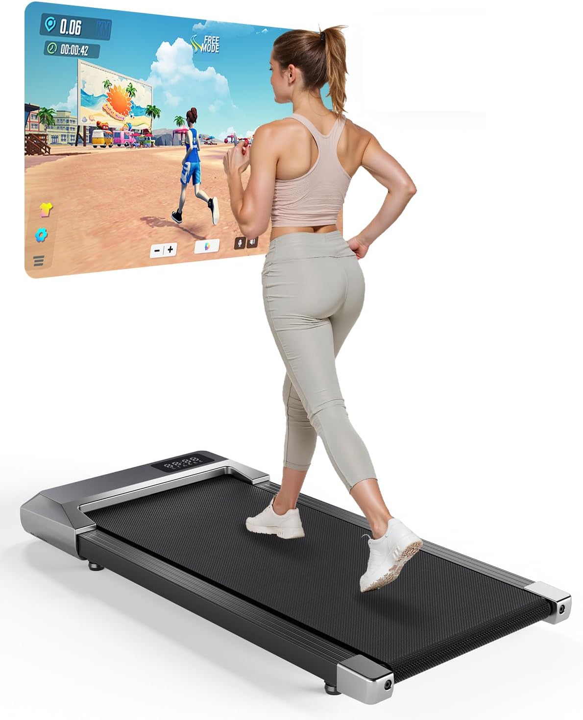 Walking Pad Desk Treadmill with App Control, Training Courses & Multi-Runner Races