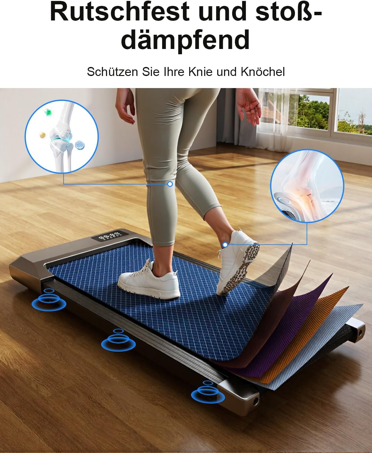 Walking Pad Desk Treadmill with App Control, Training Courses & Multi-Runner Races