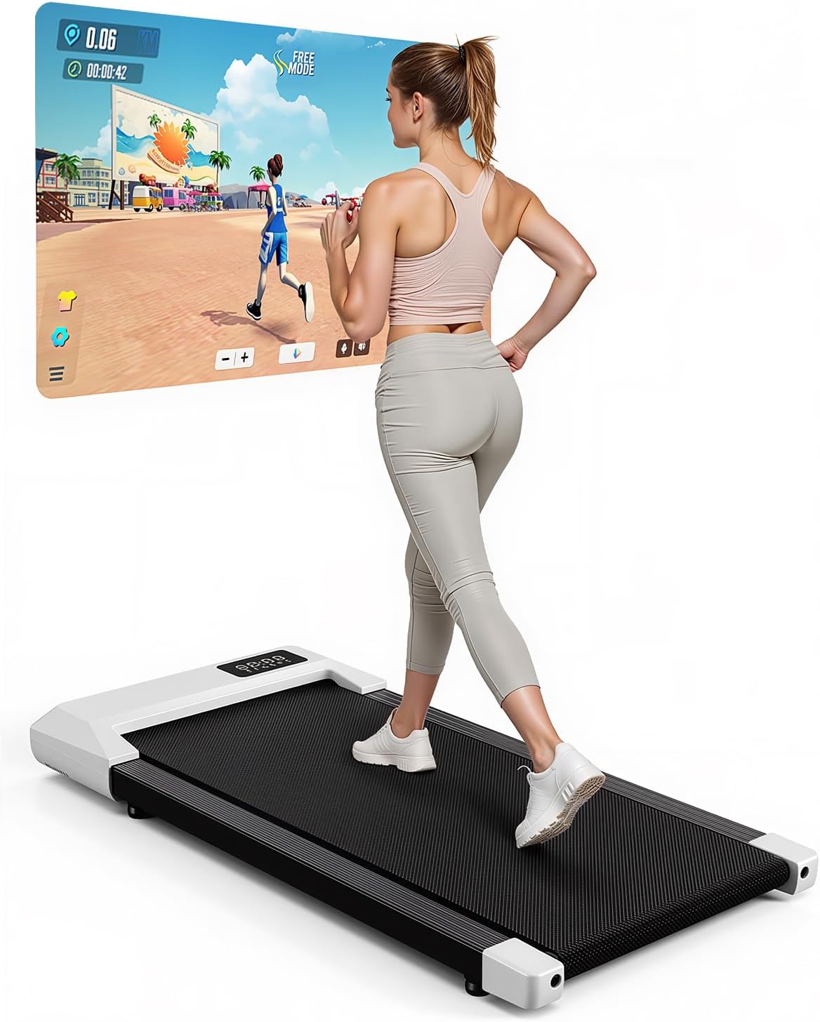 Walking Pad Desk Treadmill with App Control, Training Courses & Multi-Runner Races