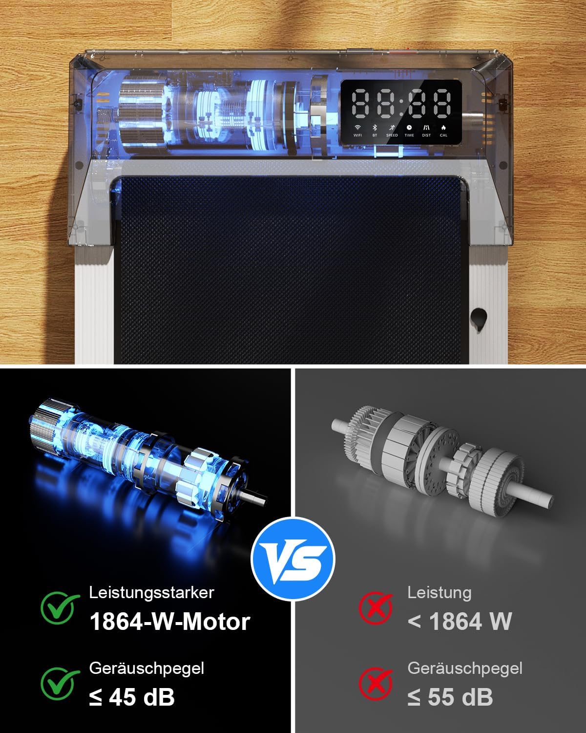 Walking Pad Desk Treadmill with App Control, Training Courses & Multi-Runner Races