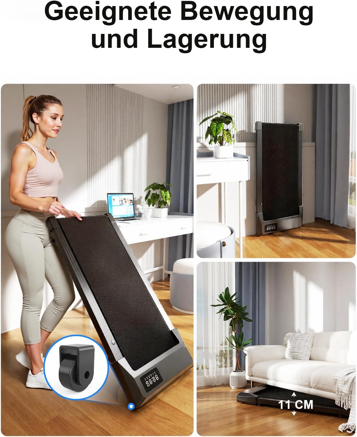 Walking Pad Desk Treadmill with App Control, Training Courses & Multi-Runner Races