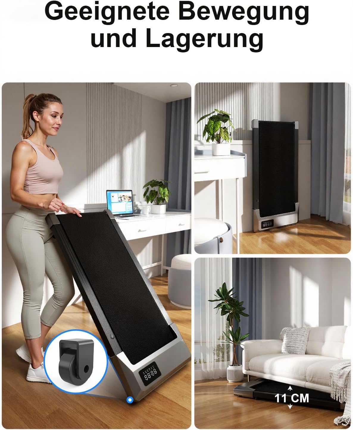 Walking Pad Desk Treadmill with App Control, Training Courses & Multi-Runner Races