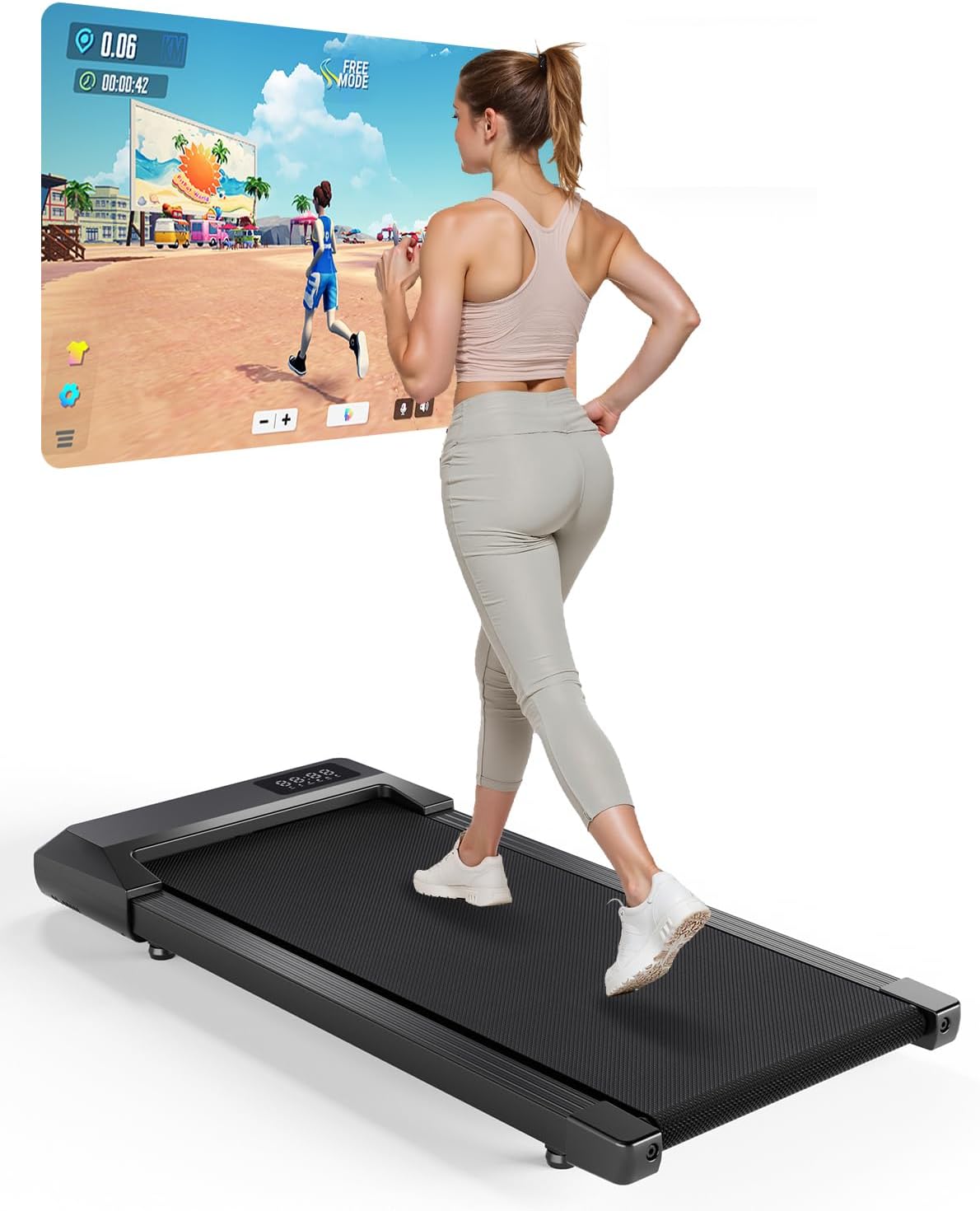 Walking Pad Desk Treadmill with App Control, Training Courses & Multi-Runner Races