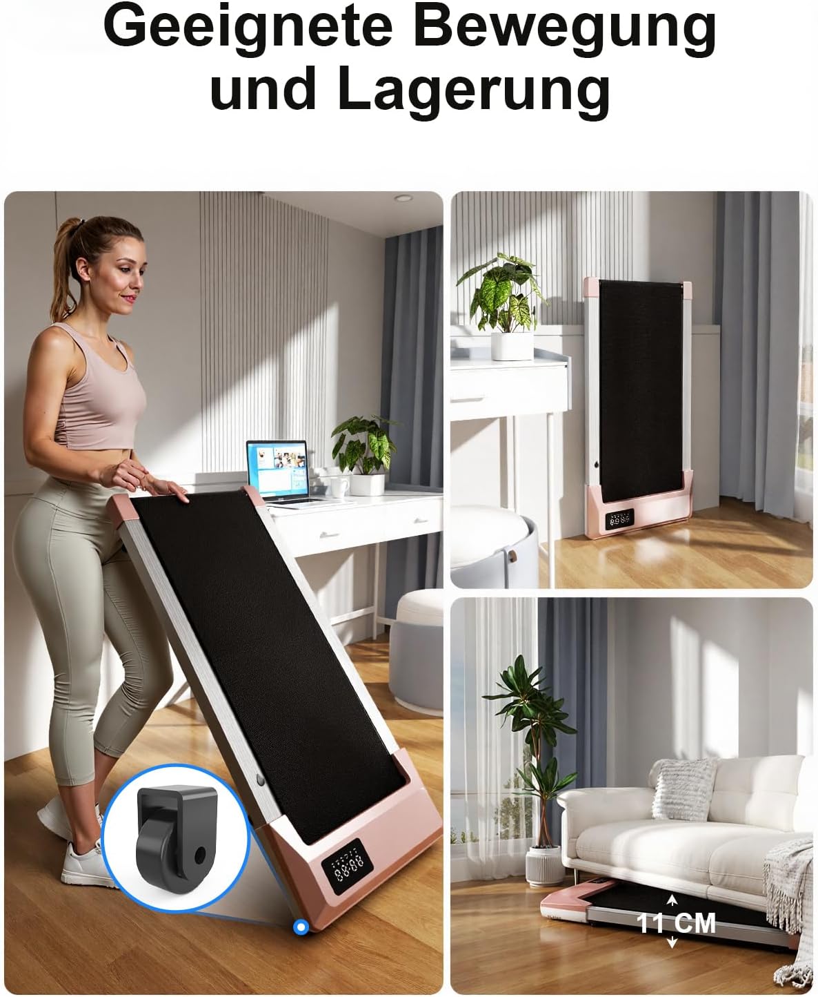 Walking Pad Desk Treadmill with App Control, Training Courses & Multi-Runner Races