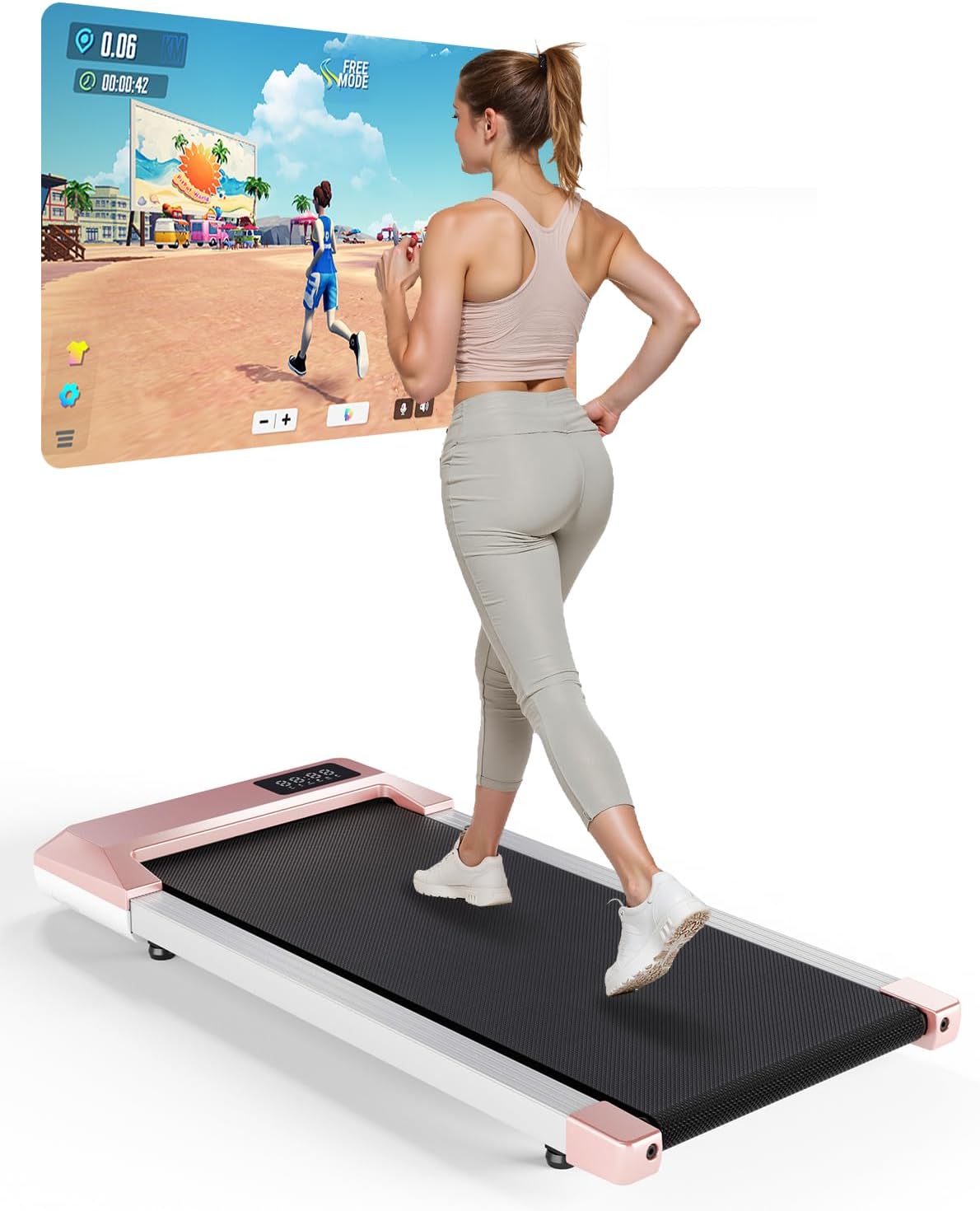 Walking Pad Desk Treadmill with App Control, Training Courses & Multi-Runner Races