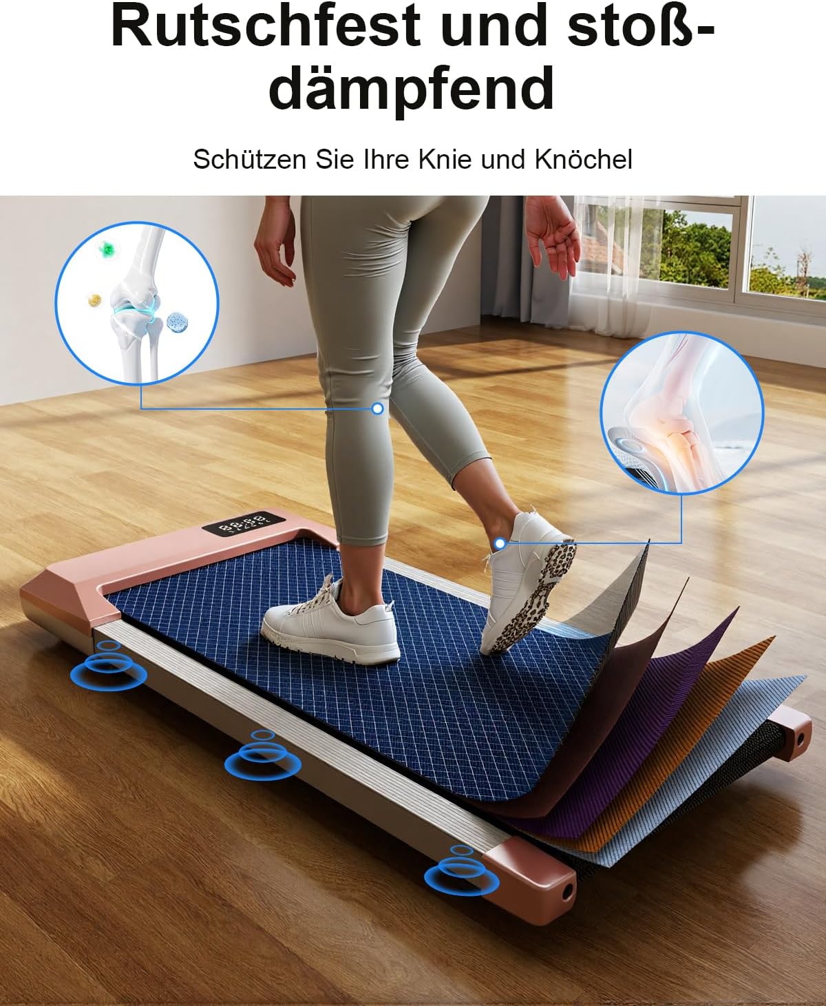 Walking Pad Desk Treadmill with App Control, Training Courses & Multi-Runner Races