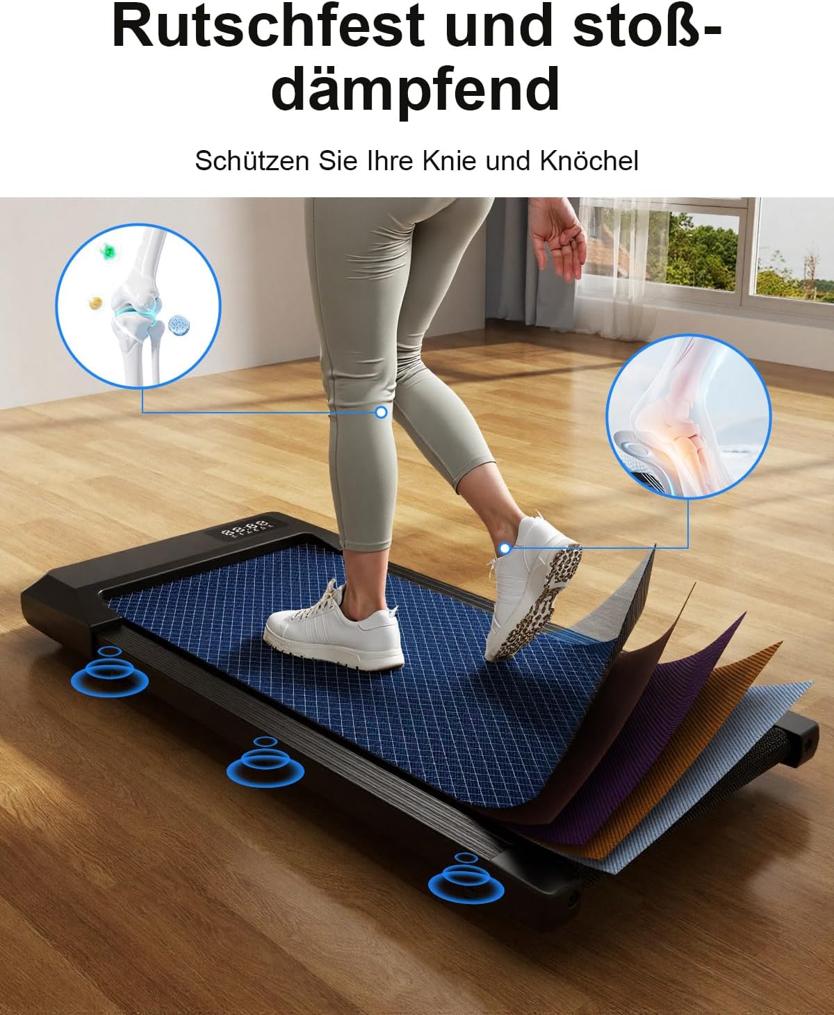 Walking Pad Desk Treadmill with App Control, Training Courses & Multi-Runner Races