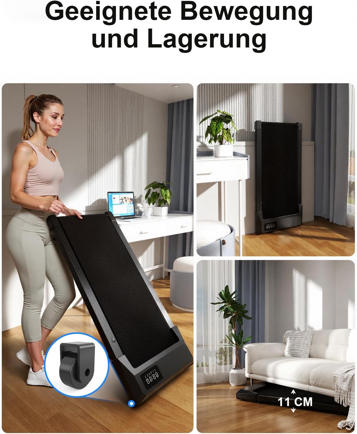 Walking Pad Desk Treadmill with App Control, Training Courses & Multi-Runner Races