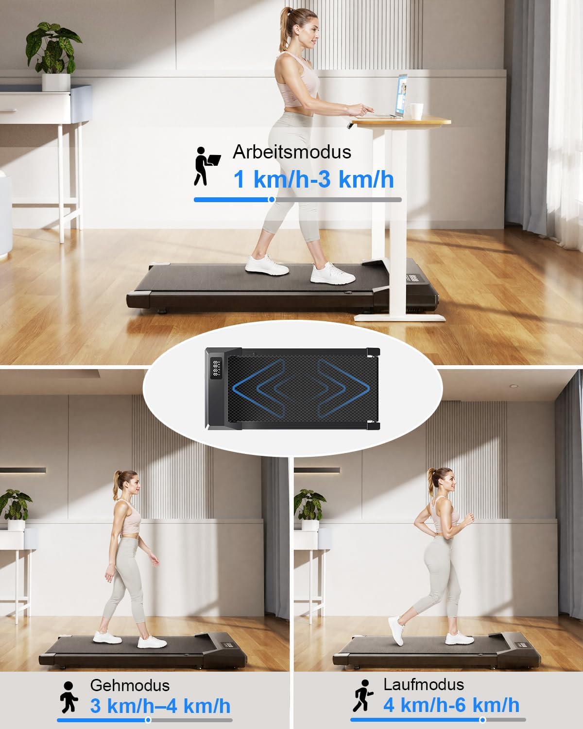 Walking Pad Desk Treadmill with App Control, Training Courses & Multi-Runner Races