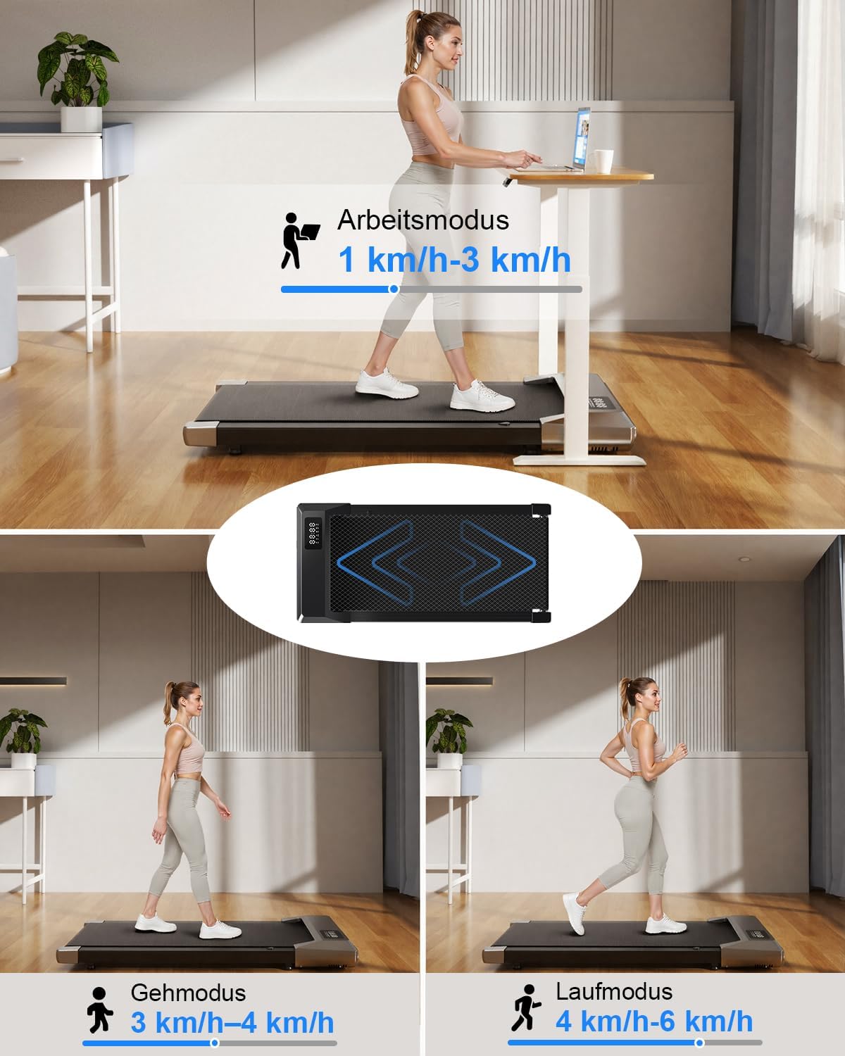 Walking Pad Desk Treadmill with App Control, Training Courses & Multi-Runner Races