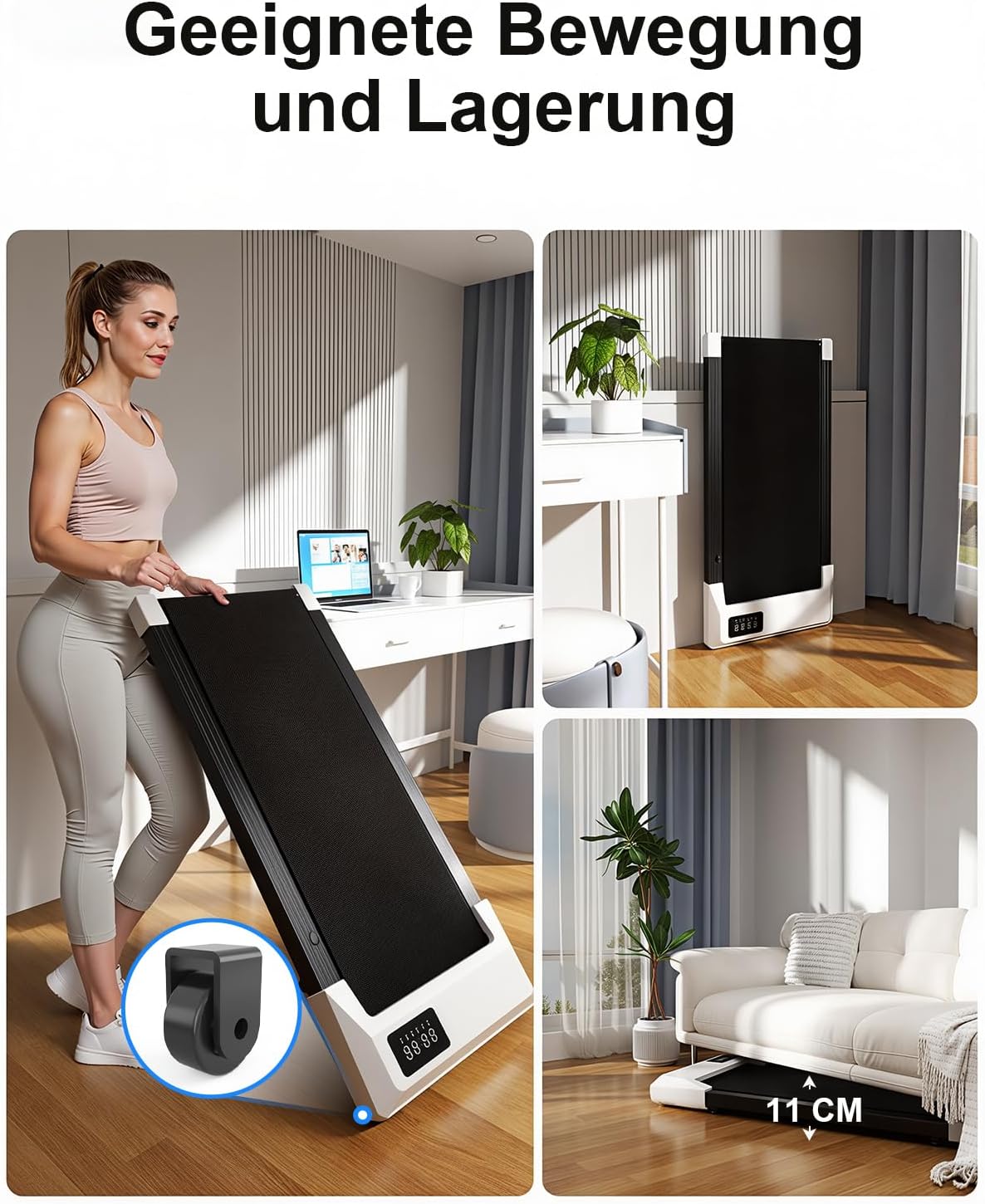 Walking Pad Desk Treadmill with App Control, Training Courses & Multi-Runner Races