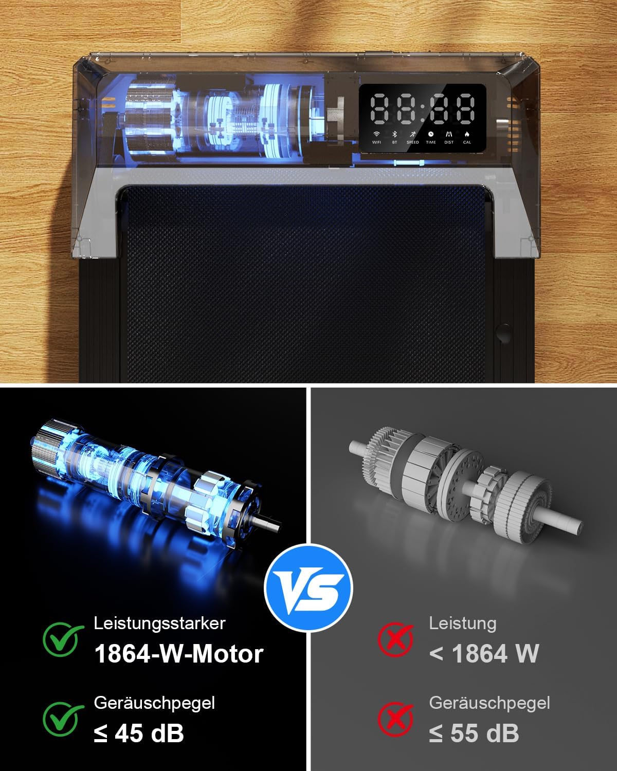 Walking Pad Desk Treadmill with App Control, Training Courses & Multi-Runner Races