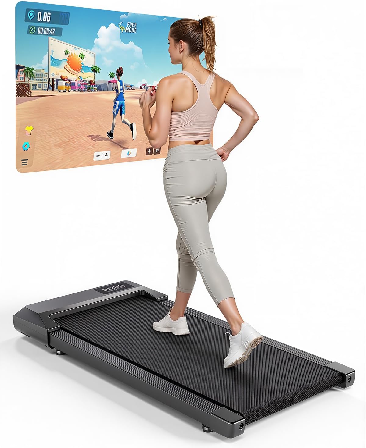 Walking Pad Desk Treadmill with App Control, Training Courses & Multi-Runner Races