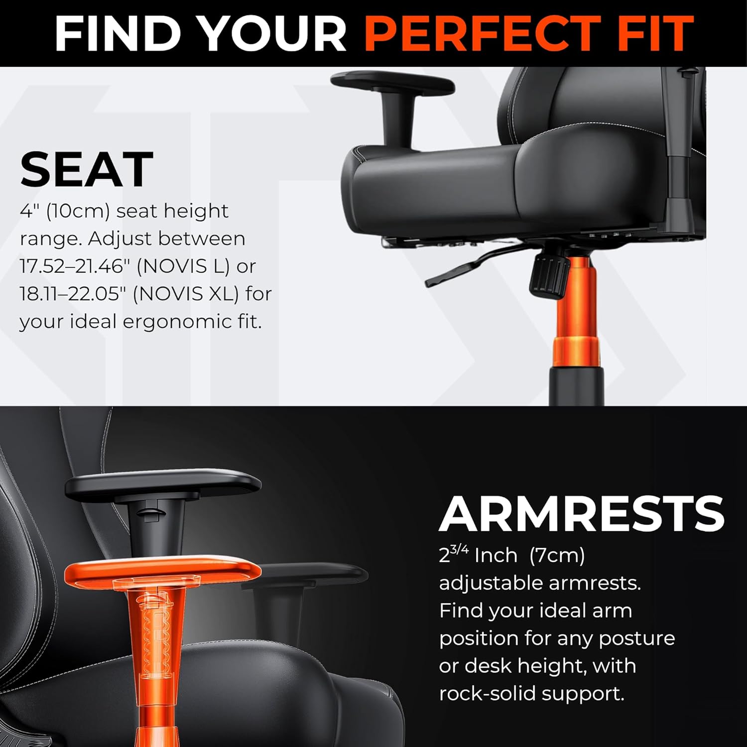 Anda Seat Novis Big & Tall Gaming Chair - Reclining Ergonomic Seat with Lumbar Support