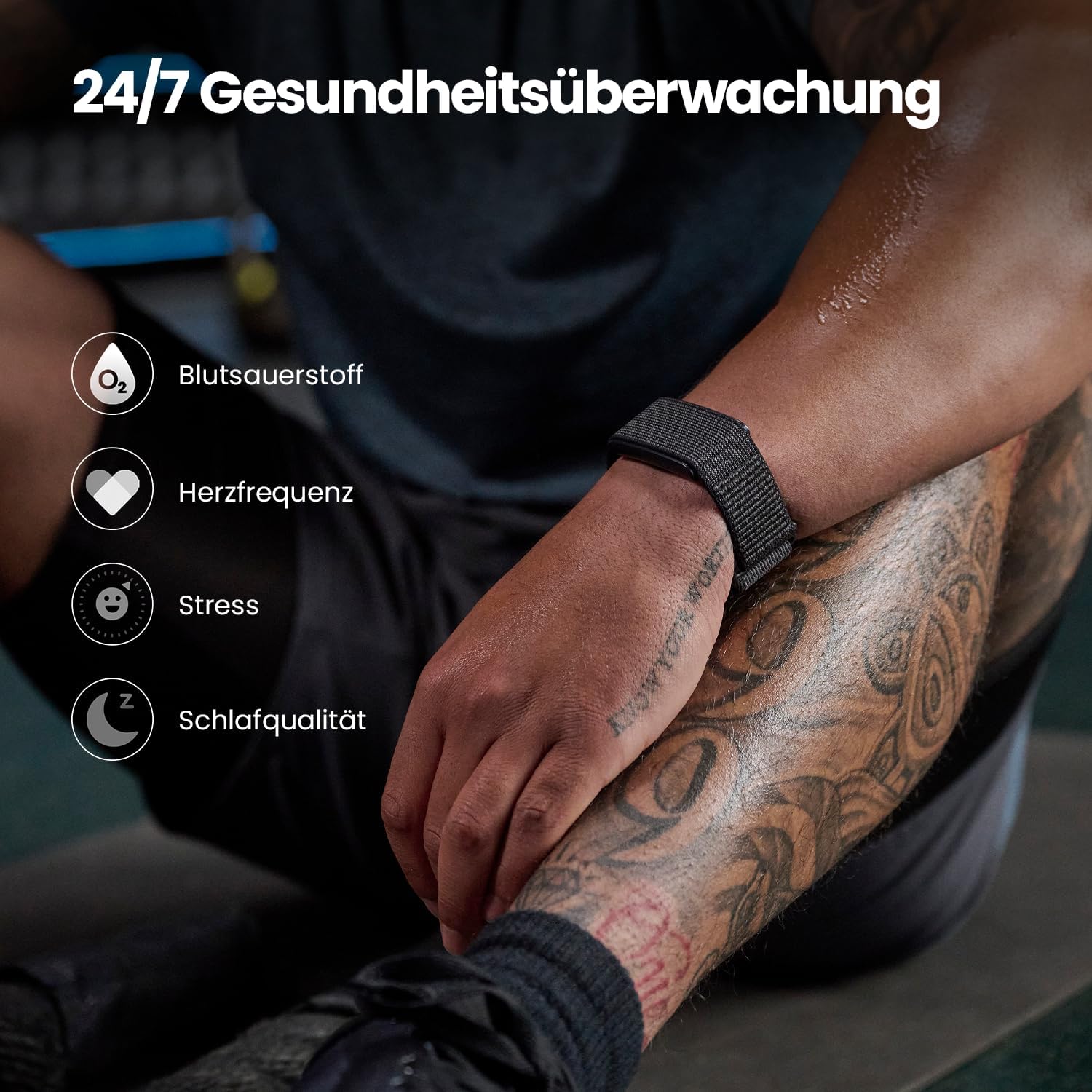 Amazfit Helio Strap Smart Band Fitness Tracker, 24/7 Activity and Sleep Tracker with Heart Rate, 10 Days Battery Life, 27 Sports Modes, Strength Training, HYROX, No Subscription Required for Android