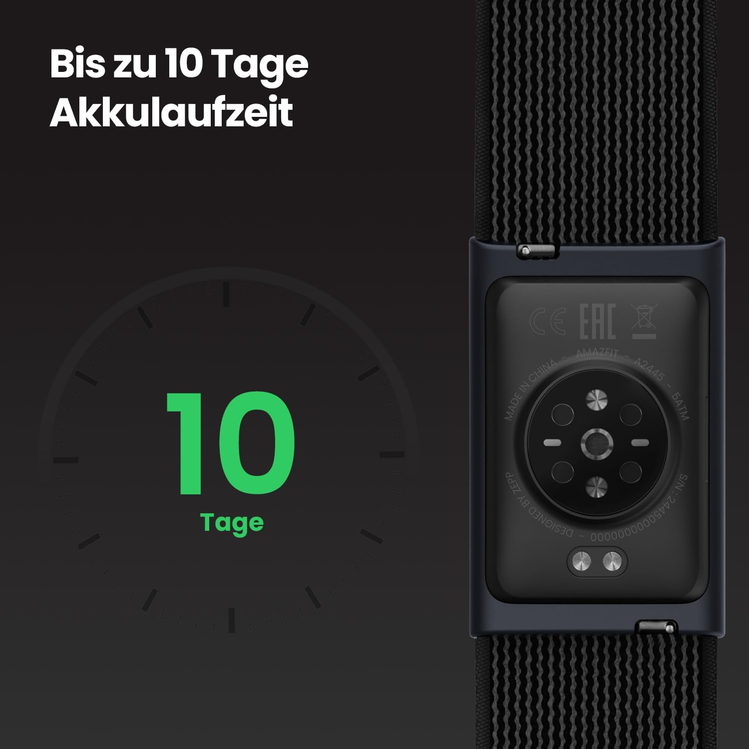 Amazfit Helio Strap Smart Band Fitness Tracker, 24/7 Activity and Sleep Tracker with Heart Rate, 10 Days Battery Life, 27 Sports Modes, Strength Training, HYROX, No Subscription Required for Android