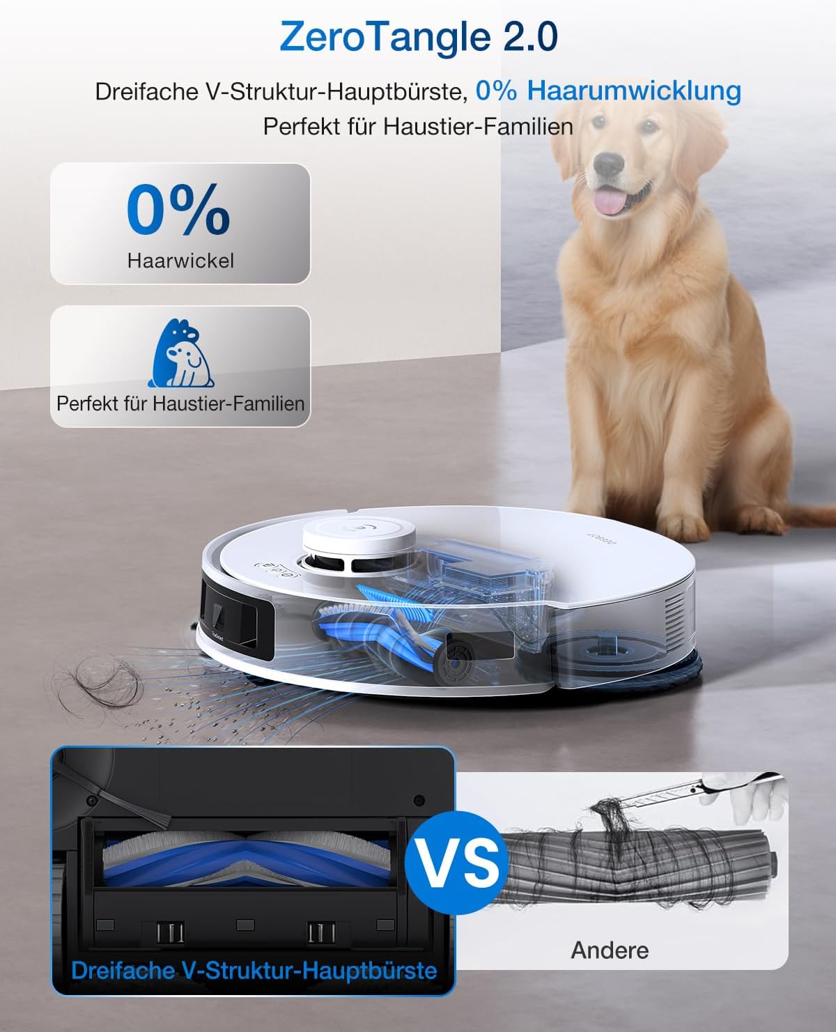 ECOVACS DEEBOT X11 PRO Omni Robot Vacuum Cleaner with Mop Function, 19500 Pa, OZMO Roller 2.0, ZeroTangle 3.0, TruEdge 3.0, Climbing Max 4 cm Height, Extending Mop, All-in-One Omni Station