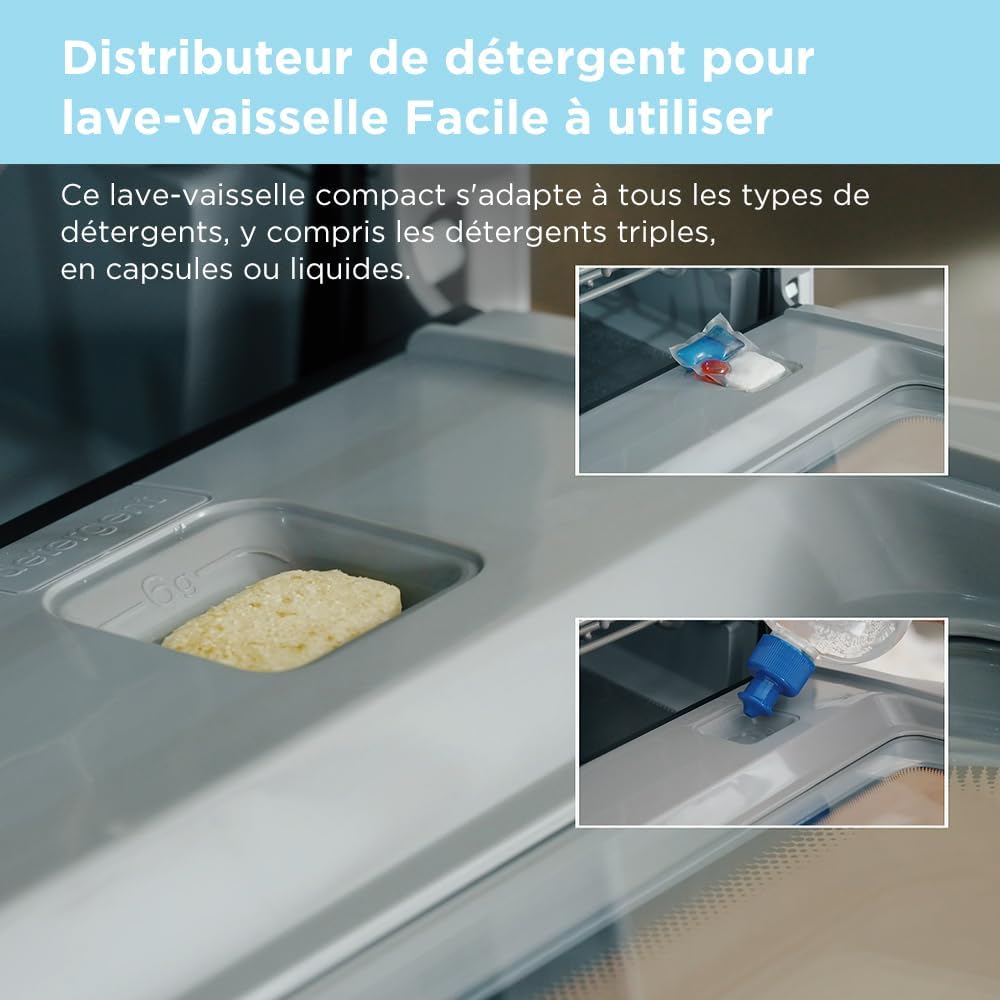 COMFEE' Countertop Dishwasher, 5-in-1 Programs, No Plumbing Needed, Compact Design