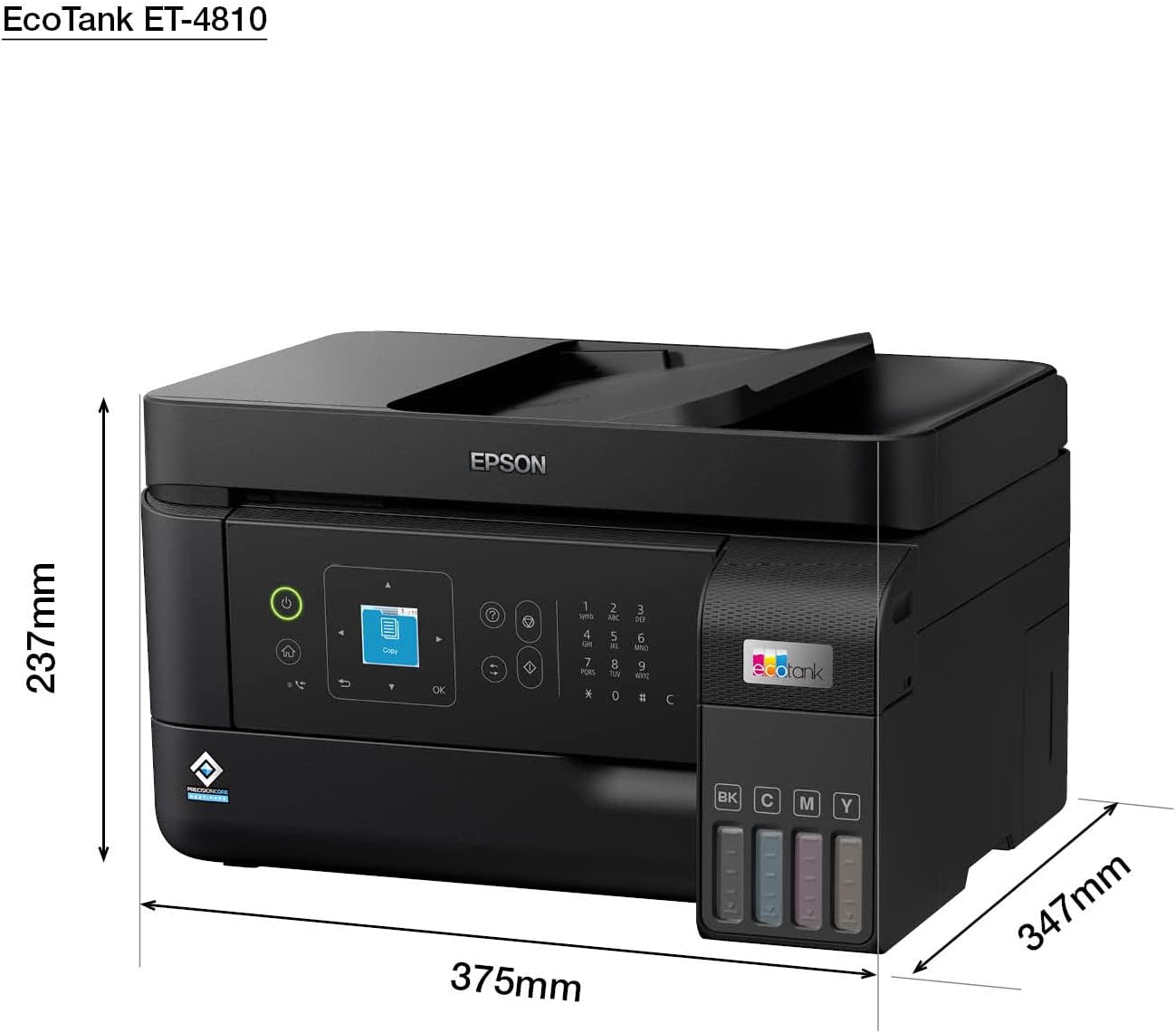 Epson EcoTank ET-4856 A4 Multifunction Wi-Fi Ink Tank Printer with a Included Stock of Inks up to 3 Years
