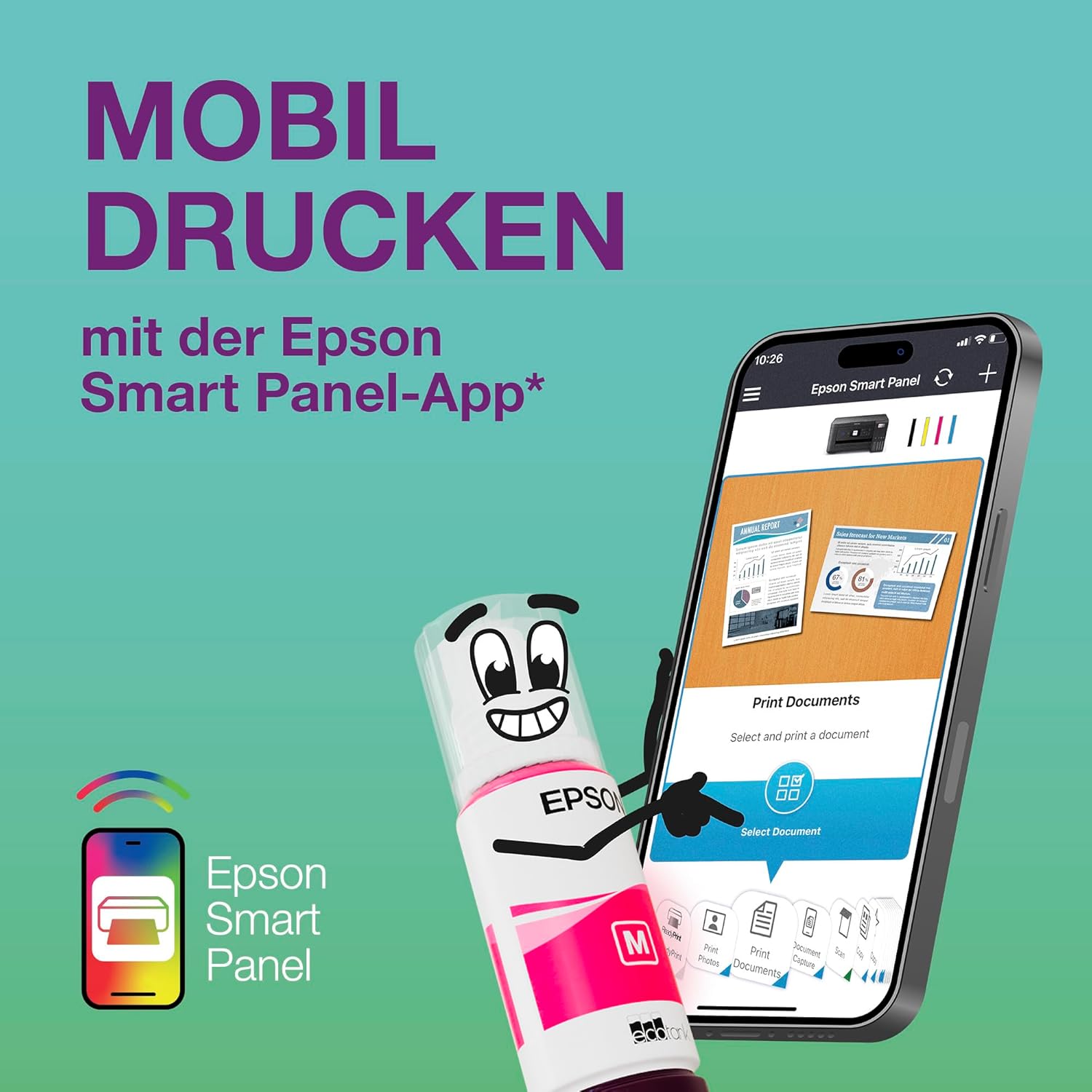 Epson EcoTank ET-4856 A4 Multifunction Wi-Fi Ink Tank Printer with a Included Stock of Inks up to 3 Years