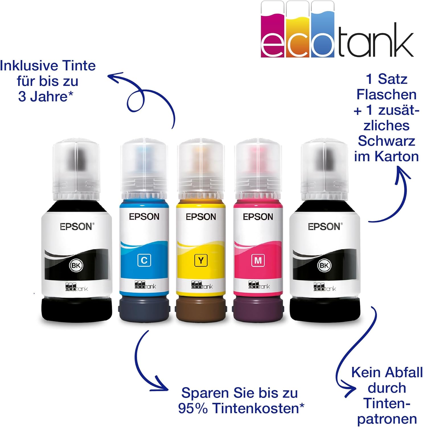 Epson EcoTank ET-4856 A4 Multifunction Wi-Fi Ink Tank Printer with a Included Stock of Inks up to 3 Years