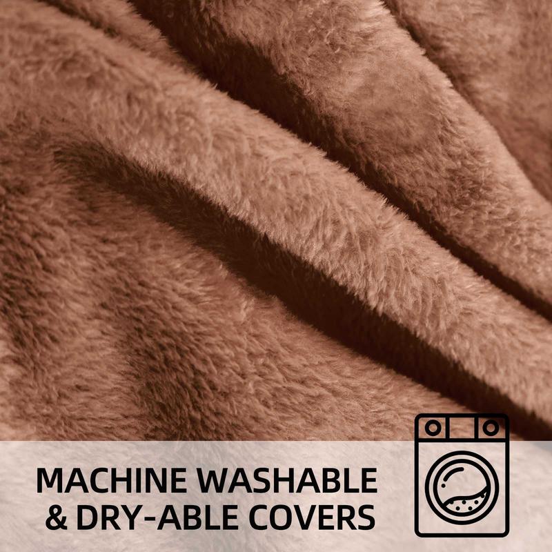 Bean Bag Chair with Memory Foam 3FT/4FT/5FT, Washable Flannel Cover, Cozy Seating for Home or Dorm